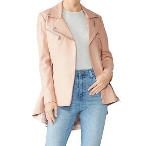 Slate & Willow pink Peplum Leather Jacket sz s